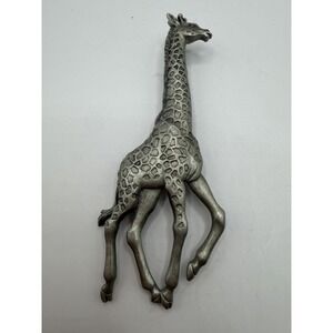 Vintage JJ‎ Jonette Jewelry Pewter Pin Brooch Giraffe